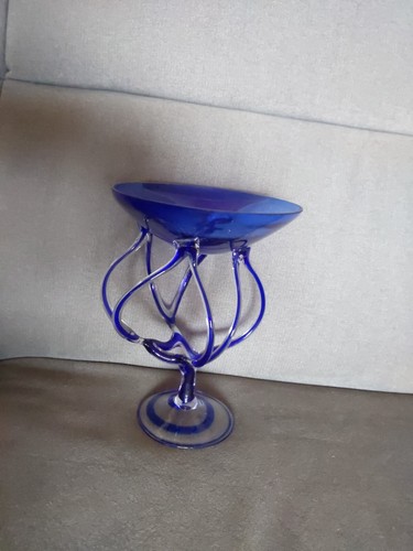Blaue glasschale mit - glasschale,