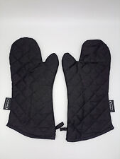 2x Kaminhandschuhe aus Stoff schwarz Grillhandschuh Neu Ofenhandschuh