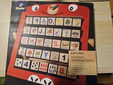 Tchibo Lern-ABC Alphabet Rahmen Pädagogik Materialset Kinder Rot Holz