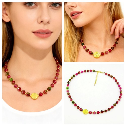 Turmalin halskette kette damen - halskette,