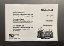 Für Märklin RSM 800   / Anleitung