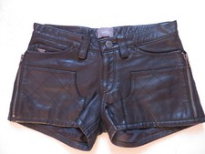 Levi's Leder Hotpants Gr. 34, XS, W 27, Schwarz ! Shorts kurze Lederhose, KULT !