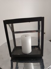 Laterne Kerzenständer Windlicht rechteckig schwarz ohne Inhalt