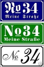 Hausnummer-Namensschild--Türschild Alu weiß  witterungsbeständig
