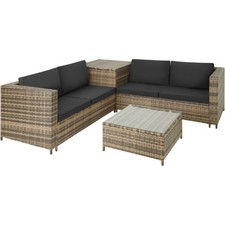 Rattan Lounge Siena Loungemöbel Gartenmöbel natur/dunkelgrau B-Ware