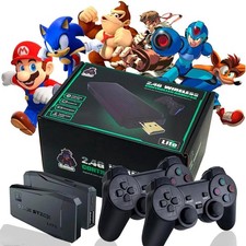 4K 40000+ HDMI Wireless+Spiele TV Stick 128GB +2 Gamepad Videospielkonsole Retro