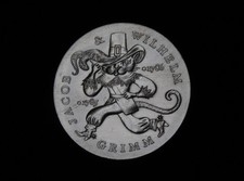 Gedenkmünze 20 Mark DDR 1986 Jacob & Wilhelm Grimm Gestiefelter Kater