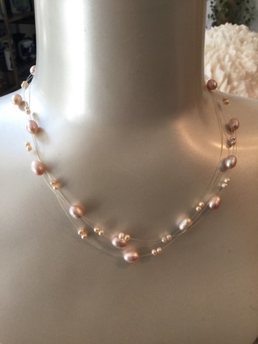 Perlenkette kette rosa - kette,