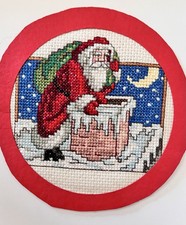 Stickbild-Handarbeit – Nikolaus – Santa Claus Weihnachten