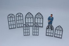 8 Stück Fenster rund  für Altbau für Haus Kirche Gebäude Diorama  1:22,5  Spur G