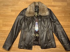 Trendige Gipsy Lederjacke Braun Gr. M mit abnehmbarem Fell
