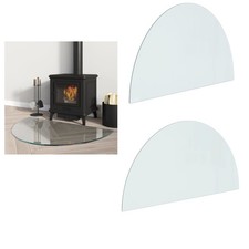 Halbrund Kaminbodenplatte Glas