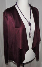 Mr.Max Kanada Neu Bolero-Cardigan Gr.XL Bordeaux/Wein-Rot Veloursleder-Optik QVC