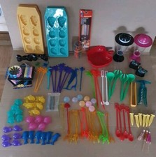 70er Party Konvolut Cocktail Picker Rührer Spieße Eiswürfel Kerzen Vintage Retro