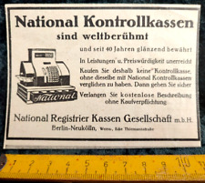 alte Zeitungsanzeige,Werbung,Reklame, Registlrier  Kasse National, Berlin Neuköl
