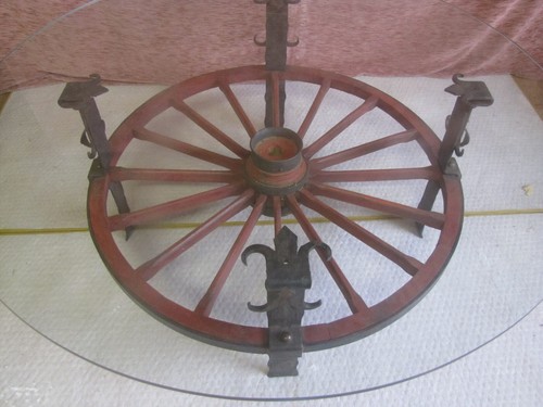 Wagenrad tisch glasplatte - wagenrad-tisch,,