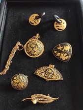 Vintage Schmuck Konvolut Sammlung Goldtöne Damasginada
