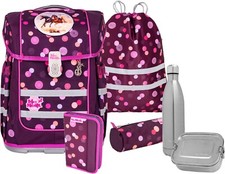McNeill Ergo Compacto Schoolbag Set 5-teilig Schulranzen Ruby beere rosa inkl. D