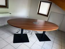Besprechungstisch Palmberg, oval, 6 Pers., Nussbaum-Decor, Beine schwarz metall