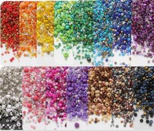 Hochwertig Rocaille Perlen MIX 800Stk DIY Schmuck Basteln Set bunt kleine Perlen