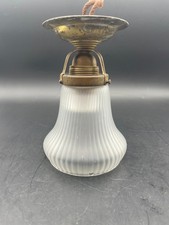 Jugendstil Deckenlampe  Hängelampe Flurlampe Messing - Schirm Klarglas mattiert
