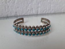 Sehr schöner , alter Armreif  , 925 Silber mit Türkisen ,  Indianer - Schmuck