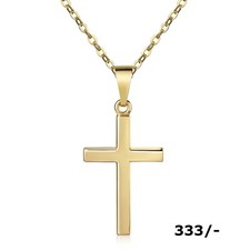 Kreuz Anhänger 333 Gold 27 x 12,8 mm  40,45,50,55,60 cm versch. Goldketten 333