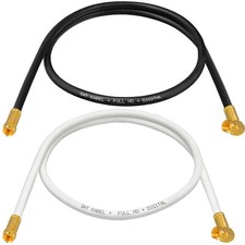 Antennenkabel Sat Kabel TV 135dB Winkel 4-Fach F-Stecker 90° Grad Modem Internet