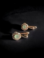 Wunderschöne 585rg gestempelte Ohrringe, Smaragd, rolled, 3.2 Gramm, neu