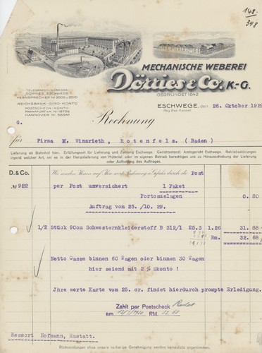 Rechnung eschwege dörries - rechnung,