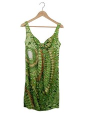 ROBERTO CAVALLI Sommerkleid Damen Kleid Gr. DE 42 grün-braun-nude Casual-Look