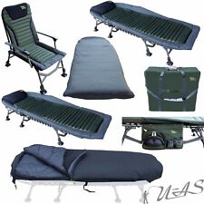 DELTA FISHING Aluminium Karpfenliege Angelstuhl Schlafsack Tasche Auswahl Kva