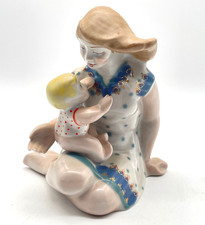 Dekorative Porzellanfigur 'Mutter Kind' Statue Porzellan Figur Vintage UdSSR