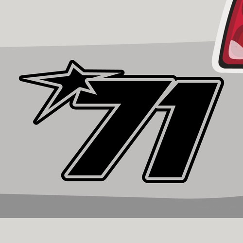 Startnummer aufkleber race - 71,