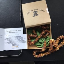 AmberPetCare Bernsteinkette für Hunde und Katzen aus Roh Baltischer Bernstein2St