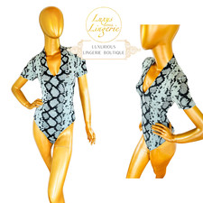 SNAKE STRING BODY by Wolford M turqouise black V Ausschnitt Schlange Reptil