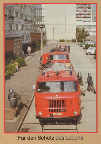 Ddr postkarte feuerwehr für - postkarte,