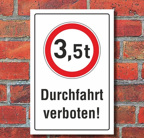 Schild durchfahrt verboten lkw - schild,