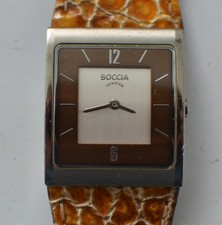 Boccia Titanium Damen Uhr 3181-03, Titan, Quarz, Lederarmband braun