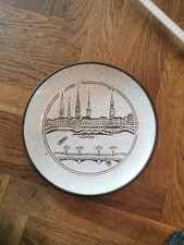 Wandteller Teller Hamburg Binnenalster, Vintage 50er Jahre