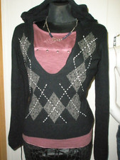 Pullover Tommy Hilfiger  Denim mit Kaschmire Rauten vorn und Bluse Esprit 38