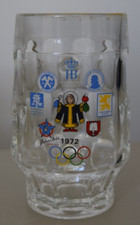 Olympiade 1972 Bierkrug 0,5L Glas Werbung HB, Pschorr, Hacker, Spaten, u.a.