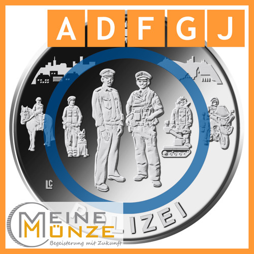 Euro münze polizei - x,