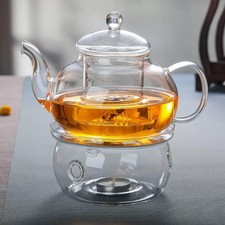 Glas teekanne mit - mit, stövchen