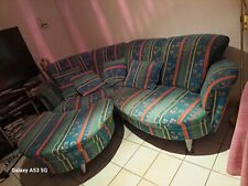 sofa 3 sitzer gebraucht, halbrund mit Hocker,denn man auch als Tisch 