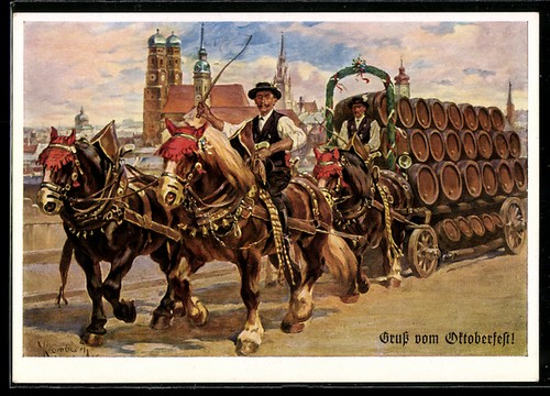 Ansichtskarte bierkutscher - ansichtskarte,