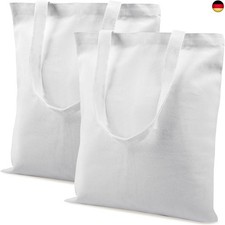 Vaktop Jutebeutel, 40x35cm Stofftasche, 2 Stück Baumwolltasche Unbedruckt, 