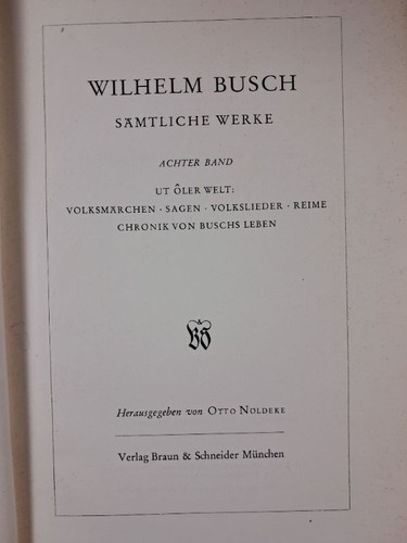 Wilhelm busch sämtliche - sämtliche, werke
