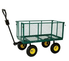 Transport Gitterwagen Handwagen Bollerwagen Seiten klappbar bis 250kg Grün