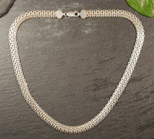 Tolle 925 Sterling Silber Kette Collier Flach Konvex Italy Markenschmuck Milor
